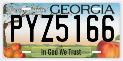 GA license plate PYZ5166