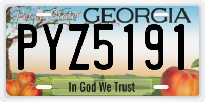 GA license plate PYZ5191