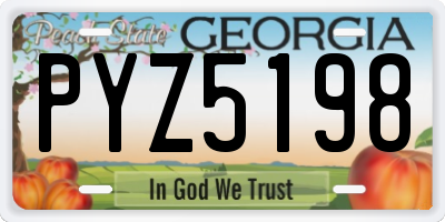 GA license plate PYZ5198