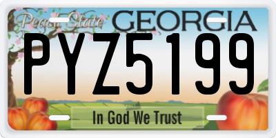 GA license plate PYZ5199