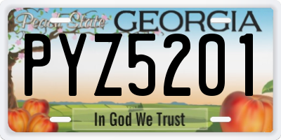 GA license plate PYZ5201