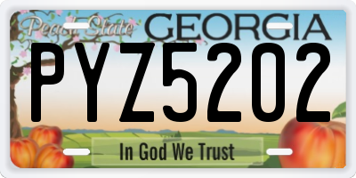 GA license plate PYZ5202