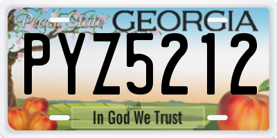 GA license plate PYZ5212