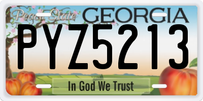 GA license plate PYZ5213