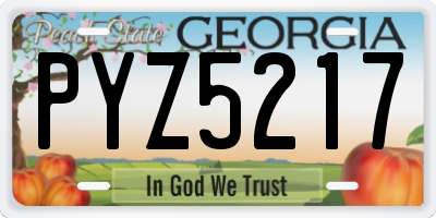 GA license plate PYZ5217