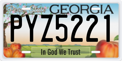 GA license plate PYZ5221