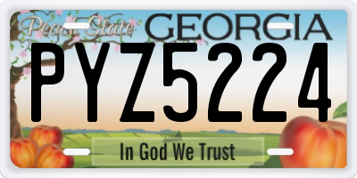GA license plate PYZ5224