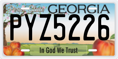 GA license plate PYZ5226