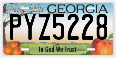 GA license plate PYZ5228