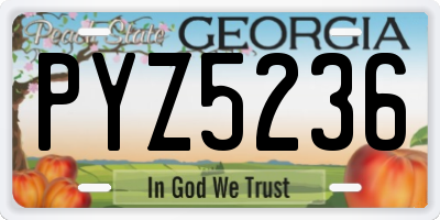 GA license plate PYZ5236