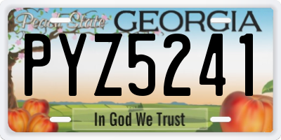 GA license plate PYZ5241