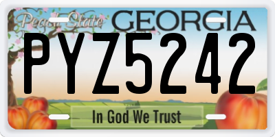 GA license plate PYZ5242