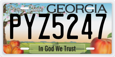 GA license plate PYZ5247