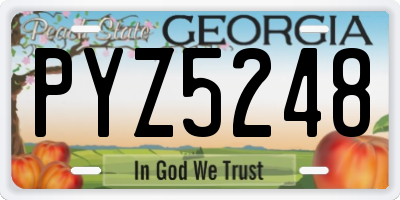 GA license plate PYZ5248