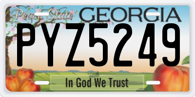 GA license plate PYZ5249