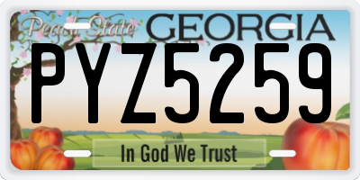 GA license plate PYZ5259