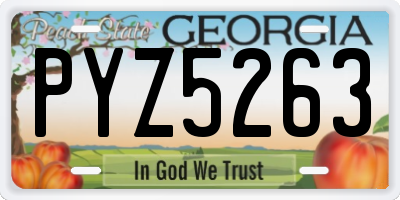 GA license plate PYZ5263