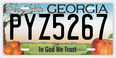 GA license plate PYZ5267