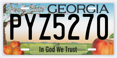 GA license plate PYZ5270