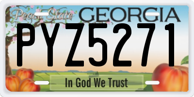 GA license plate PYZ5271