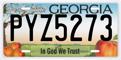 GA license plate PYZ5273