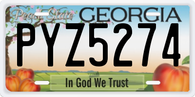 GA license plate PYZ5274