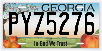 GA license plate PYZ5276