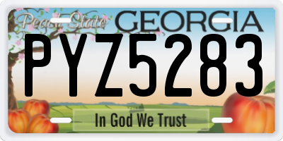 GA license plate PYZ5283