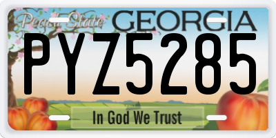 GA license plate PYZ5285