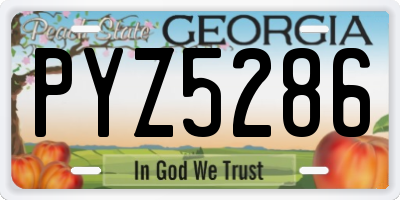 GA license plate PYZ5286