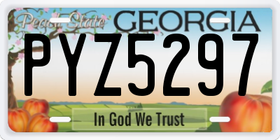 GA license plate PYZ5297