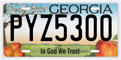 GA license plate PYZ5300