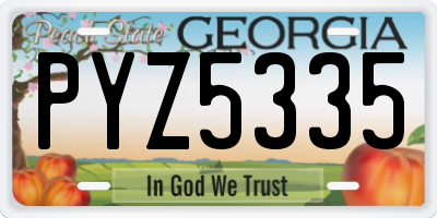 GA license plate PYZ5335