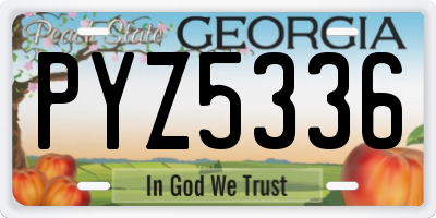 GA license plate PYZ5336