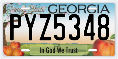 GA license plate PYZ5348