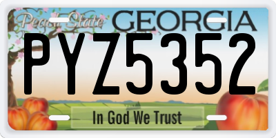 GA license plate PYZ5352