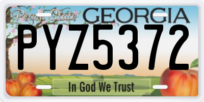 GA license plate PYZ5372