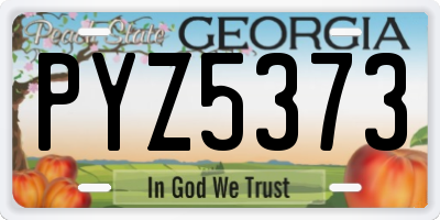 GA license plate PYZ5373
