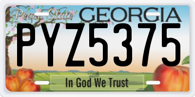 GA license plate PYZ5375