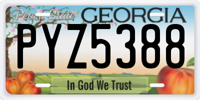 GA license plate PYZ5388