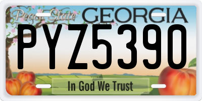 GA license plate PYZ5390