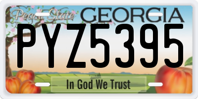 GA license plate PYZ5395