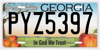 GA license plate PYZ5397