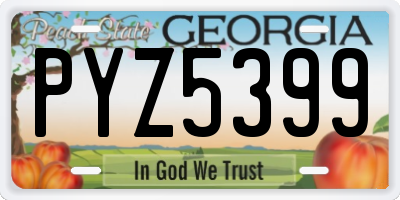 GA license plate PYZ5399