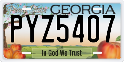 GA license plate PYZ5407
