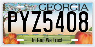 GA license plate PYZ5408