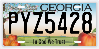 GA license plate PYZ5428