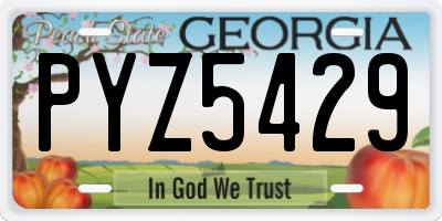 GA license plate PYZ5429
