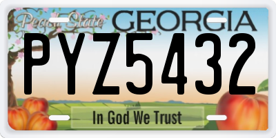 GA license plate PYZ5432