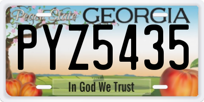 GA license plate PYZ5435